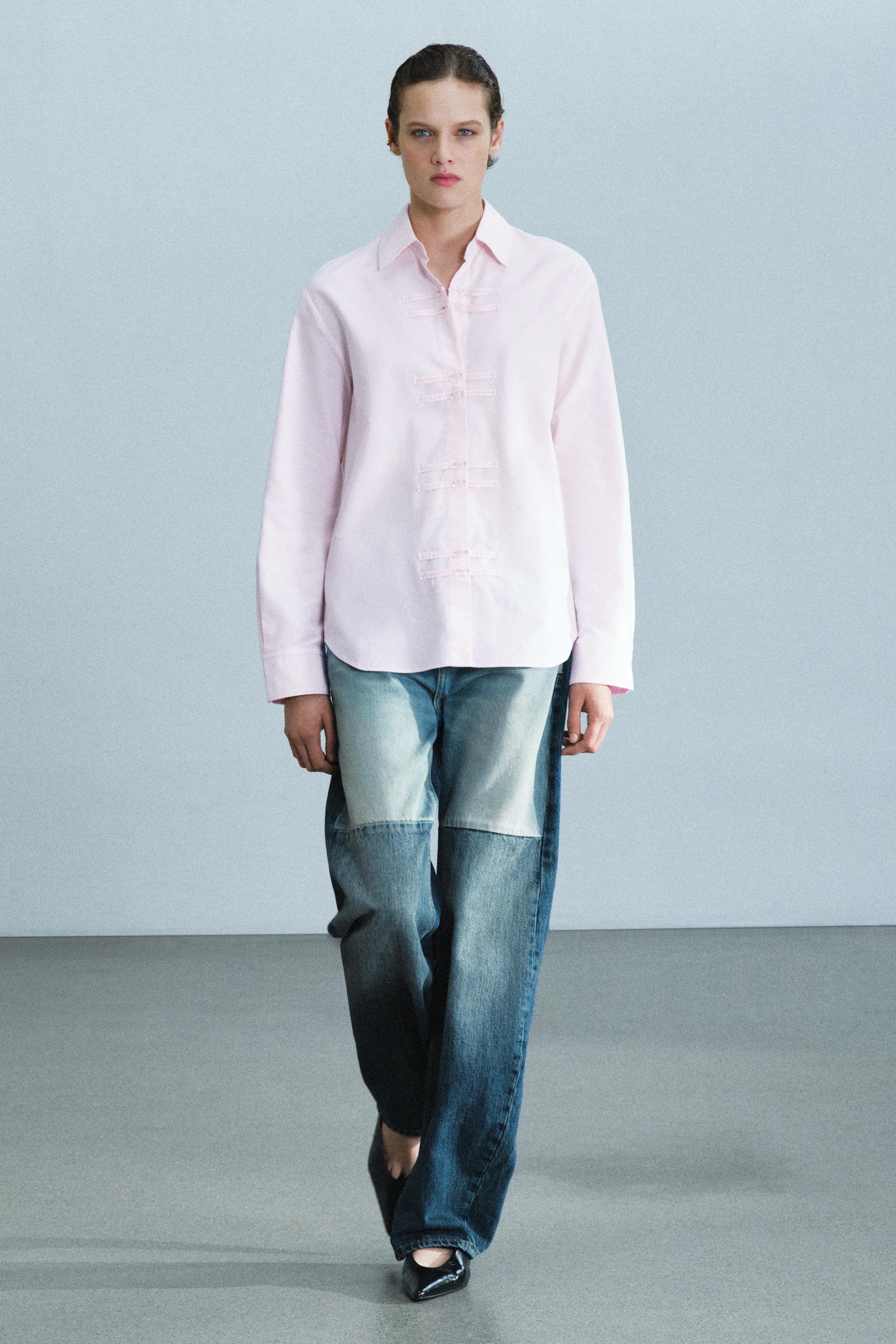 ZW COLLECTION OXFORD FROG FASTENING SHIRT